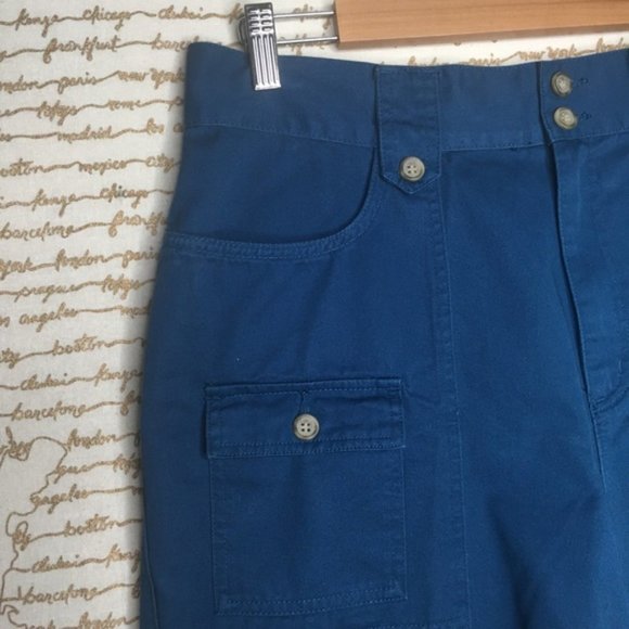 St. John's Bay Size 14 Blue High Waist Cargo Shorts - Picture 2 of 5